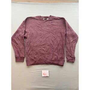 Country Store Mens Large Burgundy Heathered Crewneck Sweatshirt Pullover Maroon